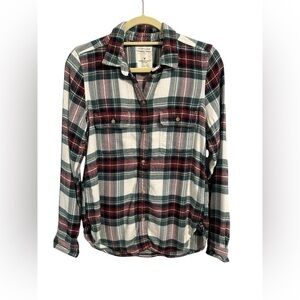 American Eagle Ahh-mazingly Soft Flannel Plaid Shirt Small Classic Fit Red Green